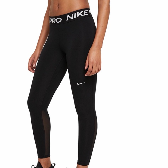 Nike Pants - NWT- Nike Pro Mid-Rise Mesh-
Paneled Leggings